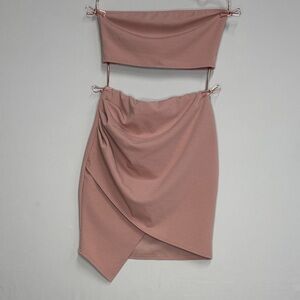 Nasty Gal Rose Mauve Asymmetrical Ruched Skirt